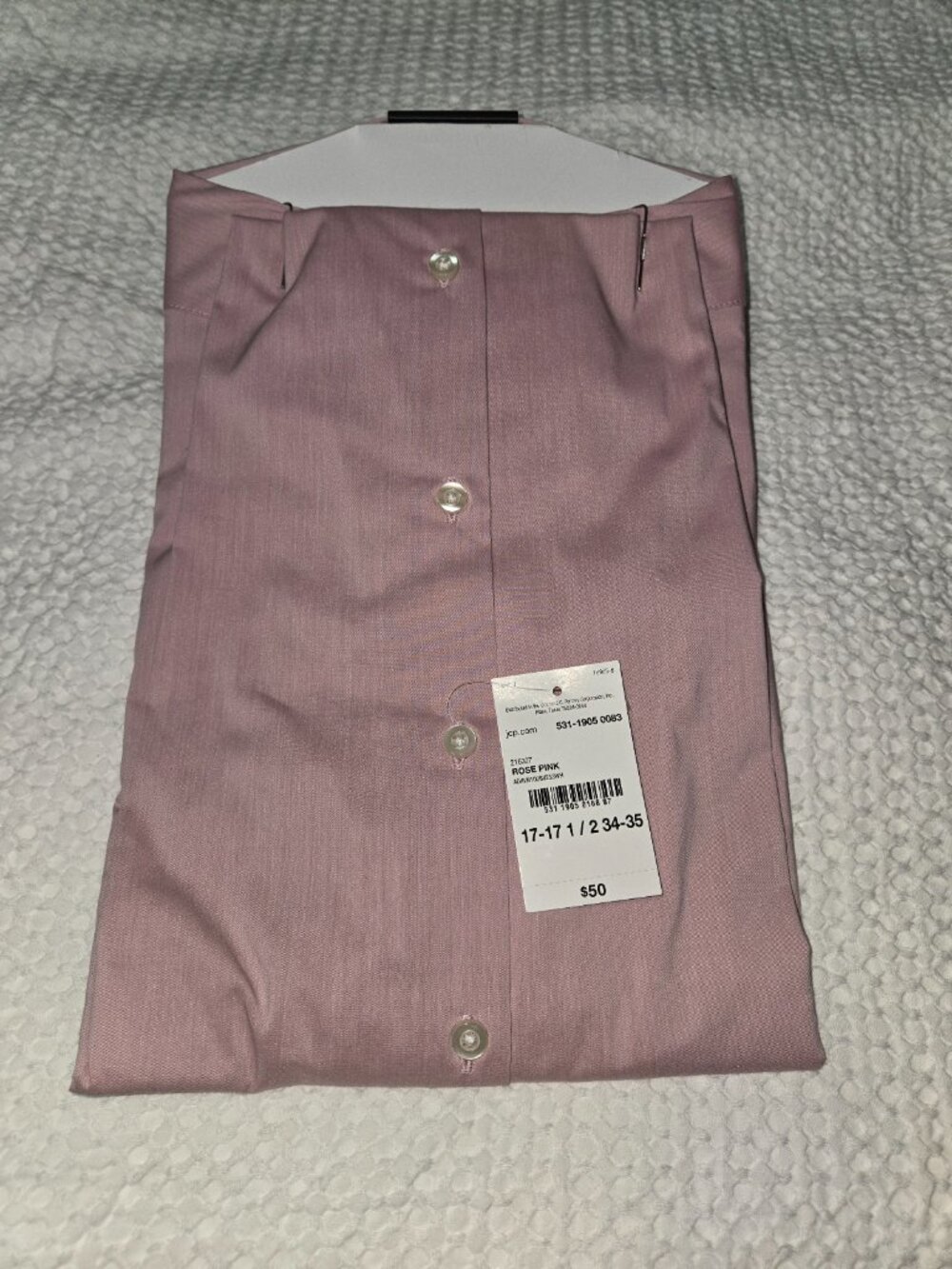 NWT J. Ferrar Ultra Comfort Rose Pink Slim Fit Dress Shirt XL 17-17½ 34/35 - Picture 5 of 5